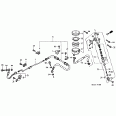 Схема узла: Rr. главный тормозной цилиндр (ST1100) для Honda ST1100 Pan-European