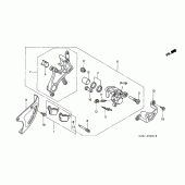 Схема узла: Задний тормозной суппорт для Honda CR250