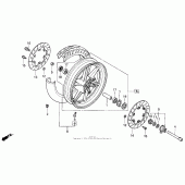 Схема вузла: Переднє колесо (91-94) для Honda CBR600 CBR600F2