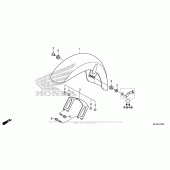 Схема вузла: Переднє крило (1) для Honda VT1300 Stateline