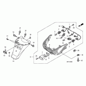 Схема узла: Стоп сигнал/заднее крыло для Honda FJS400 Silver Wing