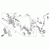 Схема вузла: R. передній гальмівний супорт (CB600FA / FA3) для Honda CB600F Hornet