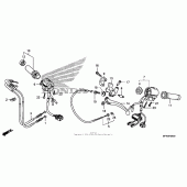 Схема вузла: Ручка керма & Пульт управління рульовой & Троси для Honda VT1300 Sabre