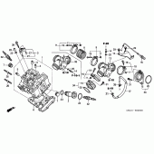 Схема вузла: Перед. головка циліндра для Honda VTX1300