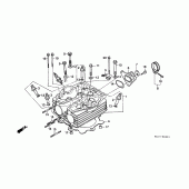Схема вузла: Головка циліндра (XR250RG / RH / RJ / RK / RL / RM) для Honda XR250
