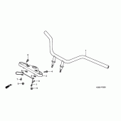 Схема вузла: Верхня траверса і Кліпон керма для Honda VT125 Shadow