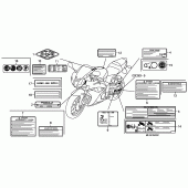 Схема вузла: Інформаційні наклейки для Honda CBR600