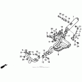 Схема вузла: Вихлопна система 90-93 для Honda VFR750F Interceptor