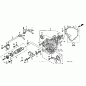 Схема вузла: Копірний вал & Вилки & Вал перемикання для Honda ST1300 Pan-European