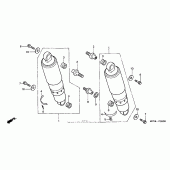 Схема узла: Задний амортизатор для Honda VTX1800