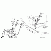 Схема вузла: Верхня траверса і Кліпон керма для Honda NX650 Dominator
