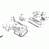 Схема вузла: Клапанна кришка для Honda VT600 Shadow VLX