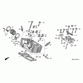 Схема узла: Головка цилиндра (REAR) для Honda XL600 Transalp
