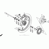 Схема узла: Передние колесо для Honda CR250