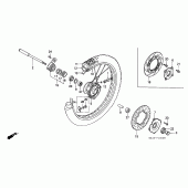 Схема вузла: Переднє колесо для Honda XR600
