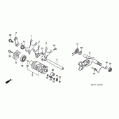 Схема вузла: Вал перемикання передач / вилки для Honda FMX650