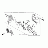 Схема узла: Left передний тормозной суппорт для Honda VTX1800
