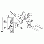 Схема узла: Верхняя траверса и Клипон руля для Honda VFR750F VFR750R (RC30)
