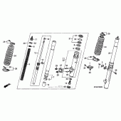 Схема вузла: Вилка передньої осі для Honda XR650