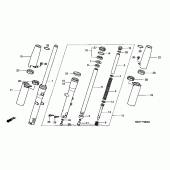 Схема вузла: Вилка передньої осі для Honda VT750 Shadow Deluxe