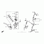 Схема вузла: Front головний гальмівний циліндр (1) для Honda ST1100 Pan-European