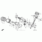 Схема вузла: Колінчастий вал і Поршень для Honda VTR1000 Superhawk