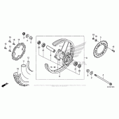Схема вузла: Заднє колесо для Honda CRF250 CRF250L