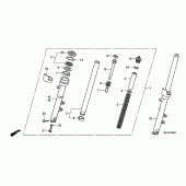 Схема вузла: Вилка передньої осі для Honda CBF600