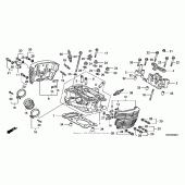 Схема вузла: Головка циліндра (rr.) Для Honda VT750 Shadow Spirit