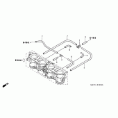 Схема узла: Дроссельная заслонка (TUBING) (1/2/3/4) для Honda CBR1100XX Blackbird