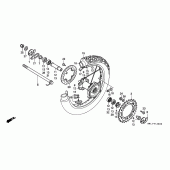 Схема вузла: Заднє колесо для Honda XR600