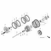Схема вузла: Зчеплення (VT1100CV / VW / V2) для Honda VT1100 Shadow ACE