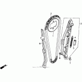 Схема узла: Цепь ГРМ и Натяжитель и Успокоитель для Honda XR250