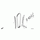 Схема вузла: Ланцюг ГРМ & Натяжник & Заспокоювач для Honda CRF250 CRF250R