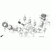 Схема вузла: Колінчастий вал і Поршень для Honda VFR800 Interceptor