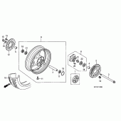 Схема вузла: Заднє колесо для Honda XL125 Varadero