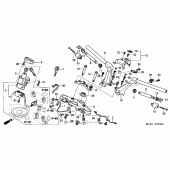 Схема узла: Верхняя траверса & Клипон руля для Honda ST1300 Pan-European