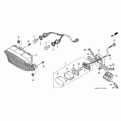 Схема вузла: Задній ліхтар (Стоп-сигнал) для Honda CBR1000 CBR1000F