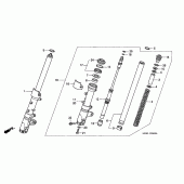 Схема вузла: Вилка передньої осі для Honda VTR1000 Firestorm