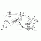 Схема вузла: Паливний бак для Honda VT600 Shadow VLX Deluxe