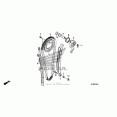 Схема вузла: Ланцюг ГРМ & Натяжник & Заспокоювач для Honda XR650