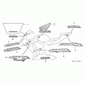 Схема вузла: Наклейки (2) для Honda CBR600 CBR600RR