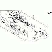 Схема узла: Задний тормозной суппорт для Honda ST1100 Pan-European