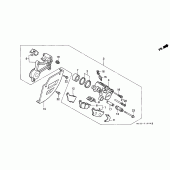 Схема узла: Задний тормозной суппорт для Honda NX650 Dominator