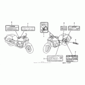 Схема вузла: Caution labels для Honda VT750 Shadow Deluxe