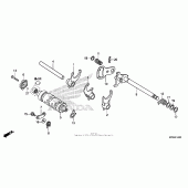 Схема вузла: Копірний вал & Вилки & Вал перемикання для Honda CRF230 CRF230F