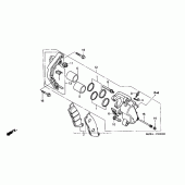 Схема вузла: Передній гальмівний супорт для Honda VT600 Shadow VLX Deluxe