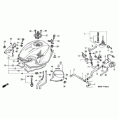 Схема узла: Топливный бак (1) для Honda CBR600 CBR600F