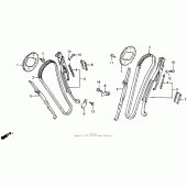 Схема вузла: Ланцюг ГРМ і Натяжитель і Успокоитель для Honda XL600 Transalp