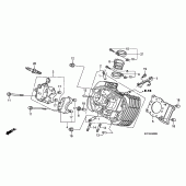 Схема вузла: Перед. головка циліндра для Honda XL125 Varadero